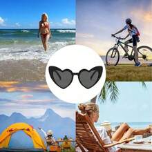 1pc/10pcs Black Heart Shaped Retro Glasses, Fashionable Vintage Heart Shaped Glasses For Women, Suitable For Girls Shopping, Outdoor Travel, Party, Photo Props, Unisex Decorative Glasses, Suitable For Holidays, Anniversaries, General Use, Valentine's Day Heart-Shaped Frameless Fashion Glasses Bulk - Stimulating Toys For Couples, Christmas Exclusive