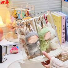 1 件毛绒玩偶 360° 旋转收纳盒，适用于拉布布，亚克力防尘收集柜，玩偶吊坠圆柱形旋转展示架，非常适合怪物毛绒玩具（不含玩偶），毛绒玩具旋转展示盒|玩具收纳整理器，玩具展示盒 - 彩色 - 查看 4