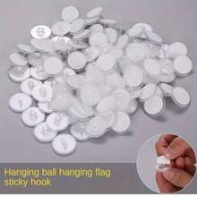 Mini Gancho Adesivo Transparente (2,3cm/0,91pol - 15 Peças/50 Peças), Gancho de Teto de Plástico Transparente, Gancho de Decoração Doméstica DIY, Gancho para Pendurar Bandeiras em Festas, Gancho Prático para Decoração Doméstica DIY, Sem Necessidade de Perfuração, Fácil de Instalar. Adequado para Quartos, Salas de Estar, Reuniões, Pendurar Bandeiras e Decorações com Balões. - Multicolorido - Visão 3