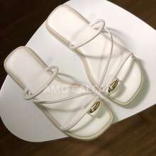 Women's Sandals With Elegant Little Toe Detail College Casual ABS Women's Flat Shoes Outdoor Home Office Summer - 白色 - 查看 2