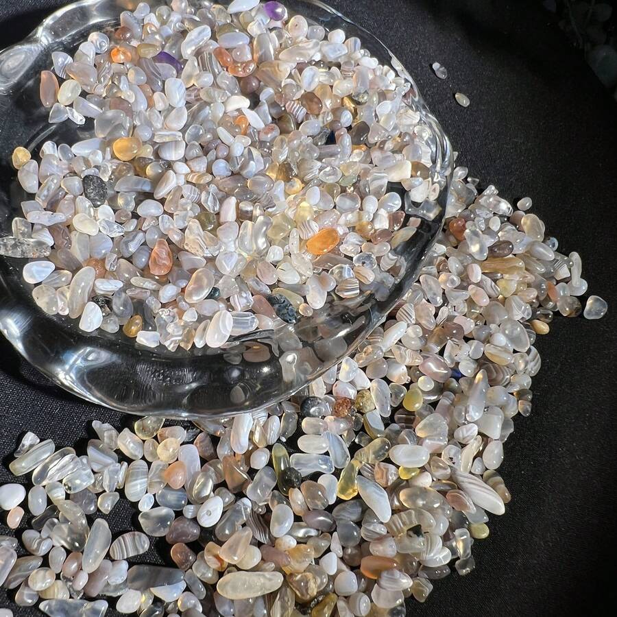 100克天然小玛瑙碎块，DIY绘画，彩色沙画，花瓶装饰，彩色鹅卵石