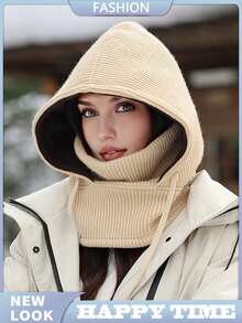 1顶男女通用秋冬季保暖内衬拉法帽，保暖针织帽，可水洗滑雪面罩，适合日常佩戴