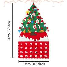 Christmas Tree Advent Calendar (2025 New), 24 Days Countdown To Christmas Felt Fabric Advent Calendar With 24 Ornaments & Pockets, Holiday Decoration Wall Door Hanging Decor Gift - Multicolor - View 3