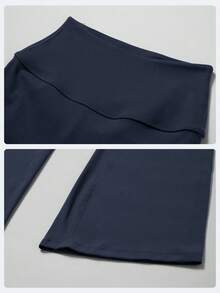 MFVIM Women's 2 Pieces Yoga Set: Square-Neck Fitted Yoga Top & High-Waist Elastic Yoga Pants. Casual Outdoor Sports Fitness Suit, Suitable For All Seasons. - Blue Power - 查看 10