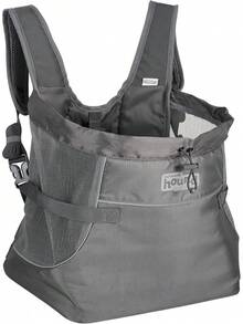 Outward Hound PupPak Dog Front Carrier, Medium, Grey – Hands-Free Hiking & Camping Pet Backpack For Small Pets Up To 20 Lbs, Padded Straps, Breathable Mesh, Water-Resistant, Safety Clip - 黑色背包 - 查看 1