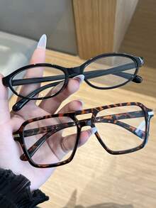 Fashionable Women's Small Frame Oval Stylish High-End European And American Versatile Transparent Glasses, Essential For Commuting And Back To School