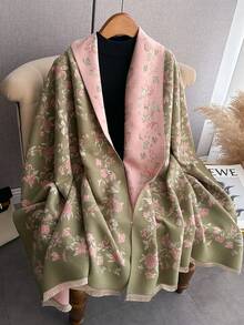 Fleurs roses et vertes