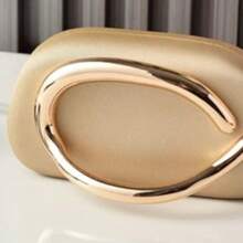 Women's Party Clutch Bag Wedding Bridesmaid Gold Chain Strap Modern Small Elegant - 金色 - 查看 2