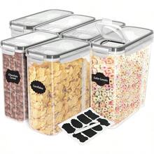 ZHANG Utopia Kitchen Cereal Containers Storage Liter Airtight Food Storage Containers Cereal Dispenser For Pantry Organization And Storage Clear 4 Liter Pack Of 6 WEIJIAA - Clear - 查看 1