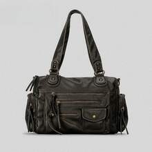 Casual Coffee Leather Handbag For Women, Large Tote Bag Work Bags For Women, Crossbody With Multiple Pockets, Soft Washed PU, Handbag For Fall Winter, Free Shipping  Gifts For Women, School Commuter Daily Bag, Thanksgiving, Christmas Holiday Gift For Girls - Cà phê nâu - Xem 12