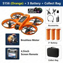 TOKQI 2025新款S156屏幕遥控无人机，配备双摄像头、4.92英寸遥控器屏幕、带避障功能的四轴飞行器、强劲的无刷电机和光流悬停技术，是万圣节的完美礼物