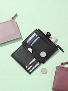 Ultra-Slim Compact Wallet With 6 Card Slots And Snap Closure Stylish, Slimline And Lightweight Portable Wallet ID Card Holder With Coin Pocket Birthday Gift, Anniversary Present, Valentine's Day Gift For Ladies, Young Women, Teenagers, Students Backpack Essentials, Study Supplies, Dormitory Items Back-To-School Gift, Gift Bag Card Holder, Wallet, Business Card Case, Credit Card Holder Women's Wallet, Mini Wallet, Clutch Bag, Card Holder