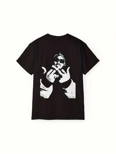 Camiseta Unisex de Algodón 180g con Estampado "Future The Rapper" - Cuello Redondo Manga Corta, Lavable a Máquina para Parejas, Talla Grande, Ropa Casual para Fans de Música,