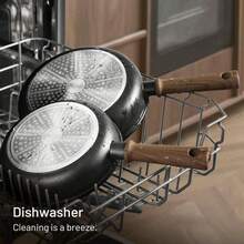 Non Stick Pan And Flat Bottomed Pan, Induction Cookware Set 16 Piece Kitchen Cooking Set, Non Stick Pan And Flat Bottomed Pan, With Frying Pan (Excluding Perfluorooctanoic Acid, Perfluorooctanoic Acid) - Black - View 8