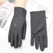 1 Pair Women's Thin Driving Gloves For Spring, Summer, Autumn, UV Protection, Elastic Lace Decor, Suitable For Outdoor Decoration
