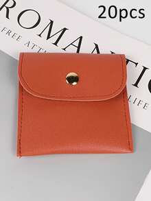 20/1pc Faux Leather Jewelry Pouches With Snap Closure Jewelry Storage Bag - Luxurious Gift Bags For Earrings, Necklaces, Bracelets, And Rings - Perfect For Storage & Pieceaging ﻿,Square Velvet Cloth Bag With Snap Fastener ,Velvet Jewelry Bags ,Cloth Gift Pouches Candy Gift Necklace Bracelet Packing Jewelry Beads Gift For Valentine's Day