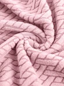 1/4pcs Solid Color Removable & Washable Elastic Corn Fleece Curved Shell Chair Cover, Suitable For All Seasons - Pink - View 7