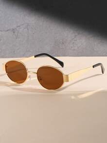 1 Pair Unisex Metal Round Fashion Glasses, Suitable For Daily Wear, Beach, Outdoor Travel - Multicolor - View 10