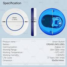 涂鸦Zigbee智能按钮场景开关Zigbee调光按钮多场景联动无线自动控制光幕集线器需要 - 白色 - 查看 7