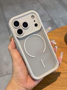 半透明磨砂摄像头保护磁吸无线充电手机壳，兼容 17 Pro Max、17 Pro、17 Air、17、16、15、14、13、12、11 Pro Max，Armor Plus 后盖 - 灰色 - 查看 4