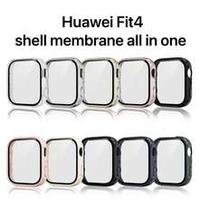 1pc New Protective Case Compatible With Huawei Watch Fit4, PC+Tempered Glass Screen Protector
