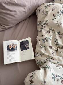 Juego de ropa de cama de 3 piezas con estampado floral vintage, 2 fundas de almohada + 1 funda de edredón