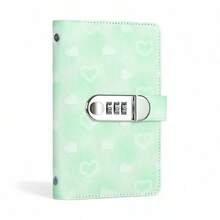 密码锁存钱罐，可爱心形图案，方便，适合女性，包含 50 页，可容纳超过 100 张支票、账单、照片、邮票和银行卡，方便存储和管理 - 灰色 - 查看 13