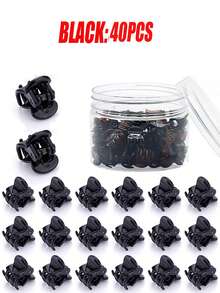 1 Can Of Small Mini Hair Clips, Women's Non Slip Plastic Clips (40PCS Per Can, Multiple Color Options) Fall Winter Claw Clip Hair Accessories For Women For Vacation Outfits Woman Elegant Hair Clutch