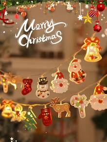 1 peça de luzes de corda de Natal 1 peça de luzes de corda de LED festivas de Natal, design de Papai Noel e boneco de neve, decoração de Natal interna alimentada por bateria, sem bateria incluída, componentes eletrônicos para decoração de Natal, decoração de Natal, decoração de árvore de Natal, decoração de presente de Ação de Graças, casamento, decoração de casa, decoração de outono, decoração de aniversário para presentes, suprimentos para festas, jardim interno externo, decoração de festival de férias, decoração de Halloween, decoração de parede, enfeites de Halloween