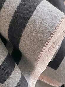 1 pièce Écharpe jacquard épaisse et chaude minimaliste pour l'automne/hiver, étole réversible élégante bicolore pour femmes