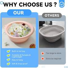 1pc Foldable Silicone Ice Bath Bowl With Detachable Ice Tray, Small Reusable Cold Bowl, Suitable For Home, Camping, Travel, Ice Bath, SPA