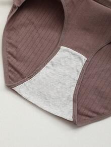 5条装女士三角内裤纯色透气舒适休闲基本款舒适时尚内裤 - 彩色 - 查看 5