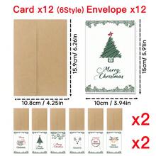24pcs Holiday Christmas Greeting Cards With Envelopes, 4"X6" Folded - Various Christmas, Reindeer And Snowman Designs - Thanksgiving Holiday Cards, Suitable For Christmas And New Year 2025 - Paper Material
