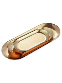 Stainless Steel Storage Tray 304 Stainless Steel Camping Meal Plate Reusable Stainless Steel Bowls And Plates Gold Plated Serving Tray Oval Shaped Utensils