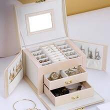 Lushhub Lockable Travel Jewellery Box With Drawer - Default - View 2