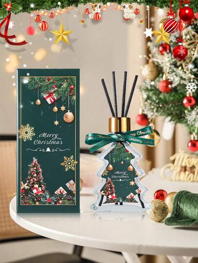 1 Stück 100ml Weihnachts-Duftöl-Geschenkbox ohne Flamme, Heimdekoration für Weihnachtsatmosphäre im Schlafzimmer, Luftreinigung durch Aromatherapie, perfektes Geschenk für Freunde, Weihnachtsdekoration für Zuhause, Raumdekoration, Weihnachtsgeschenke