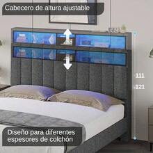 Base Cama Tapizada Led Con Estación Carga,queen Size - Tipo de Enchufe B USA (110-127V) - Ver 2