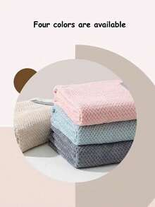 1条珊瑚绒菠萝形干发巾，女士加厚长发干发帽，轻盈超强吸水，柔软亲肤，速干，弹性浴帽，适用于沙龙、酒店、运动、居家，可用作毛巾或护肤品 - 彩色 - 查看 7