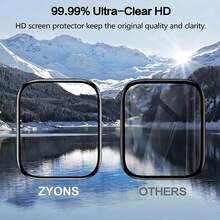 ZYONS 2Pcs 3D Curved Edge Screen Protector Compatible With Apple Watch 49mm 46mm 45mm 42mm 40mm 44mm Ultra 3 SE 3 Series 11 10 9 8 7 [New Version] Soft HD Transparent PMMA Protective Film Anti-Scratch Touch Sensitive - Black - View 7