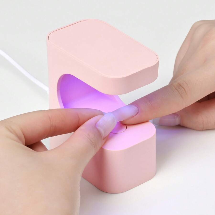 Mini UV Light For Gel Nails, Rechargeable LED Nail Lamp With 2 Timers, Cordless Portable UV Light For Fast Curing - Pink - View 1