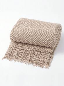 A Solid Color Particle Knitted Blanket, Nordic Style Acrylic Rectangular Office Nap Sofa Blanket Air Conditioning Blanket Knitted Small Blanket Shawl Cover Blanket Blanket Bed End Blanket - 玉米卡其 - 查看 5