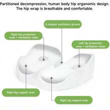 Memory Foam Coccyx Tailbone Hip Lumbar Support Non-Slip Washable - Black - View 3