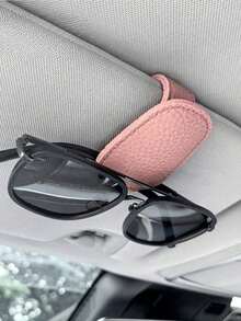 Multi Function Car Sunglasses Clip, Sunglasses Holders For Car, Magnetic PU Leather Fashion Glasses Holder For Car Visor,Sunglass Holder Organizer Visor Clip, Stylish Round Frame Organizer ,Car Interior Accessories, Magnetic Glasses Clip, Ticket Clip For Car