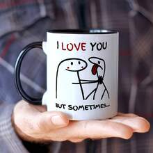 1 pezzo Tazza in ceramica con motivo LOVE, tazza da caffè, tazza da latte, tazza da tè, adatta per bevande calde e fredde, perfetta per caffè/tè, lavabile in lavastoviglie e microonde, regalo di San Valentino, regalo di compleanno, per casa e ufficio, adatta per coppie e amici