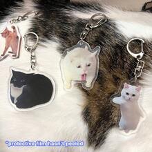 1pc/4pcs Pet Keychain Photo Acrylic Pendant Accessory Backpack School Letter - 彩色 - 查看 5
