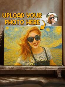 Personalisierter Leinwanddruck im Van-Gogh-Stil, lade dein Foto hoch, personalisiertes Kunstgeschenk für Familie, Freunde, Erinnerungsstück, Raumdekoration