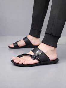 Men's Summer New Lightweight Breathable Non-Slip EVA Sole Slide Sandals, Fashionable Casual Strap Beach Slippers