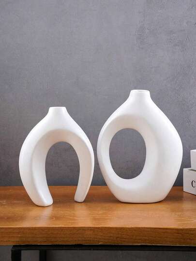 Ceramic Vase Set Flower Donut Moderne Vases Home Creative Wit Minimalism Tafel Living Room Entryway Bookshelf Mantel Centerpieces Shelf,Room ation view 6