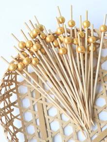 200/100/50pcs Shiny Gold Star Decorative Picks - Handmade Wooden, Suitable For High-End Party Decorations, Ideal Accessory For Meals And Appetizers, Also Suitable For Outdoor Activities And Camping. - Multicolor - View 14