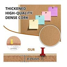 1 件木框软木板，尺寸为 15.75 英寸 x 11.8 英寸，是张贴便条和照片的必备公告板，配有钉子，适用于办公室、家庭和学校墙面安装（包含钉子、吊环螺丝、绳子和螺丝），适合学生、上班族、教师和房主使用，可用作软木板或愿景板。 - 棕色 - 查看 9